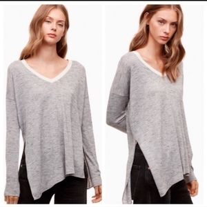 ARITZIA - Wilfred Tan V-Neck Lightweight Sweater M
